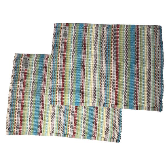 Set of 2 The Pioneer Woman Classic Chunky Stripe Placemat Multicolor 19X14 - Picture 2 of 4